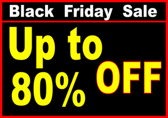 Huge Up to 80% Off Black Friday Poster &ndash; Yellow Red Black Design
