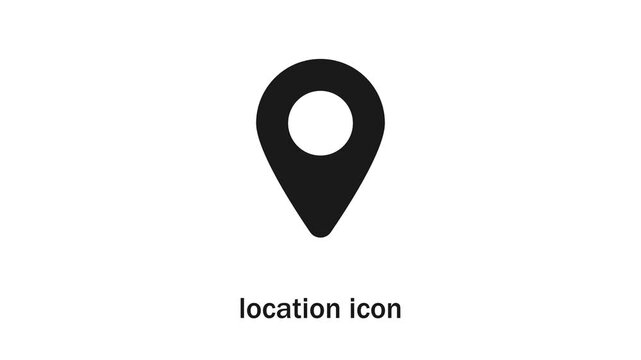 Location pin icon appearing on a digital map. Smooth animation for navigation apps, travel design, GPS guidance, and modern geolocation visuals.