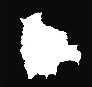 bolivia map on black background