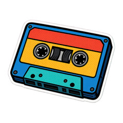 Fototapeta premium Retro colorful cassette illustration.