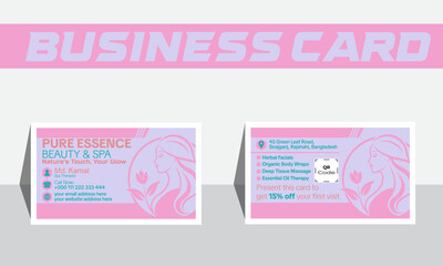 Spa & Beauty Business Card Template – Vector Illustration of a Set of Stamps