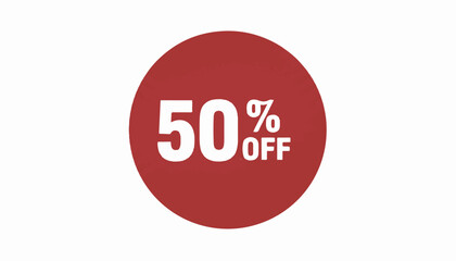 50 Off Sale Promotion EyeCatching Red Circle Design.
