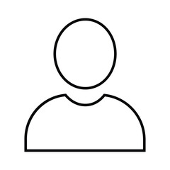 Simple user icon isolated on white background, representing a person or profile