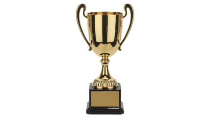 Shiny Gold Trophy Cup on White Background Symbol of Achievement, Competition, and Success