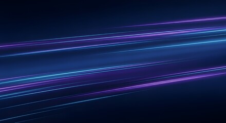 Abstract blue and purple light trails on a dark background