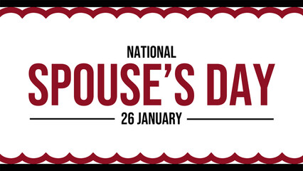 Simple and modern National Spouse’s Day banner design on white background, perfect for love, marriage, and appreciation themes