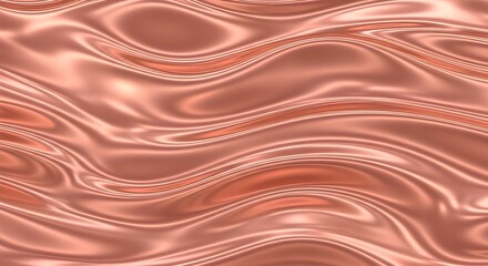 Abstract flowing rose gold metallic liquid texture background