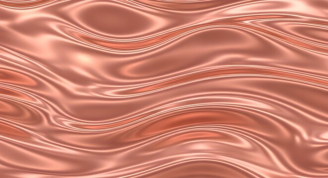 Abstract flowing rose gold metallic liquid texture background
