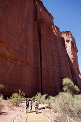 Group of bikers in Talampaya national Park in Argentine.