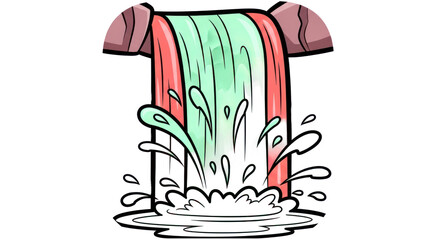 Cartoon Waterfall with Rocks