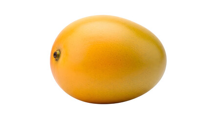 A single ripe yellow mango fruit with a smooth skin isolated on a transparent background isolated on transparent background