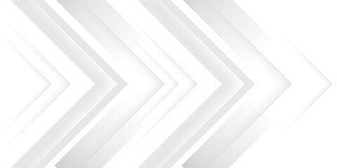 Obraz premium Elegant light grey white triangle arrow dynamic business office background. Stripes right pattern with halftone shadow. Digital smooth minimal geometric 3d Technology luxury design template Soft lines