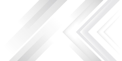 Elegant light grey white triangle arrow dynamic business office background. Stripes right pattern with halftone shadow. Digital smooth minimal geometric 3d Technology luxury design template Soft lines