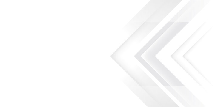 Elegant light grey white triangle arrow dynamic business office background. Stripes right pattern with halftone shadow. Digital smooth minimal geometric 3d Technology luxury design template Soft lines