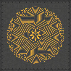 Traditional Tamil Kolam Rangoli Design with Intricate Floral Patterns and Colorful Geometric Details