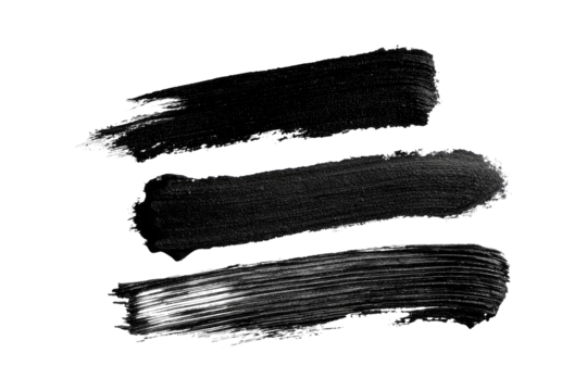 Three horizontal, dark gray paint strokes