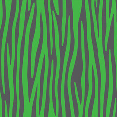 Vibrant Neon Green and Dark Gray Abstract Seamless Animal Stripe Pattern Background Texture