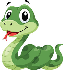 a cartoon illustration of a green snake. 