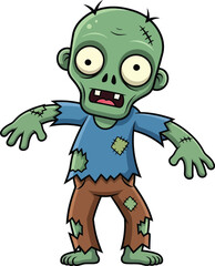  a cartoon illustration of a cute zombie character