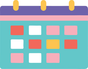 Colorful pastel minimalist calendar icon.