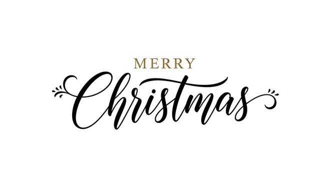 Merry christmas elegant calligraphy text overlay
