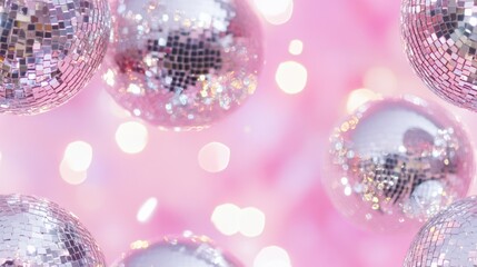 Sparkling Spheres of Festivity: These reflective spheres suspended in mid-air create a mesmerizing spectacle, evoking a sense of joy and excitement. They add a touch of glamour to the background.