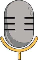 Retro Microphone Line Art Illustration