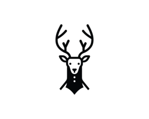 Fotobehang Hipster Dieren Gentleman deer with antlers vector  © Mamun360