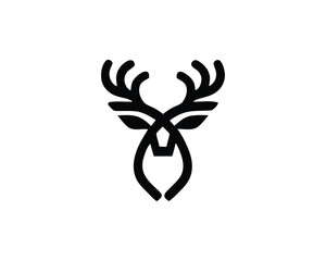 Minimalist deer head logo