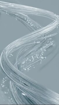 Looping silver filament microcirculation animation with soft particles and minimal background for biomedical motion design