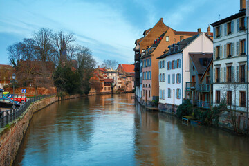 Obraz premium France, Strasbourg view on a cloudy summer day