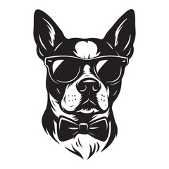 dog with sunglass vector