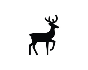 Reindeer stag minimal black glyph