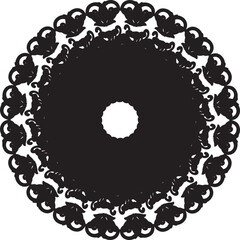 Black Ornamental Circular Frame Mandala Design Vector