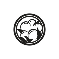 Cotton Icon, Cotton Flower Icon, Ball, Fiber Vector Art Illustration