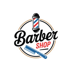 Naklejka premium Barber shop logo vintage style