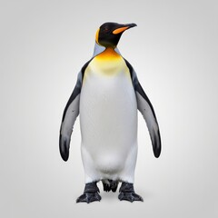 Majestic Emperor Penguin Standing on White Background