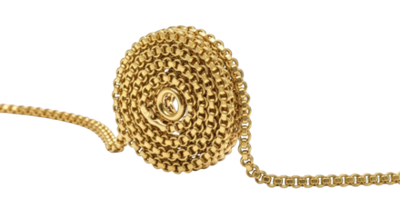 Gold chain isolated on transparent background