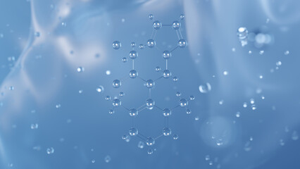 metazachlor molecular structure, 3d model molecule, herbicide structural chemical formula view from a microscope