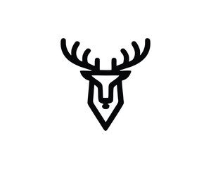 Deer head modern geometric line
