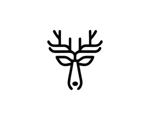 Deer minimalist line drawing icon