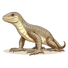 Fototapeta premium Illustrated Detailed Tan Lizard Reptile Standing Upright Wild Animal Artwork