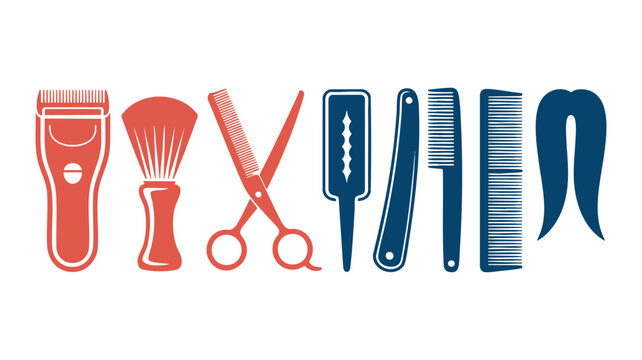 Grooming tools for barber shop - Powered by Adobe