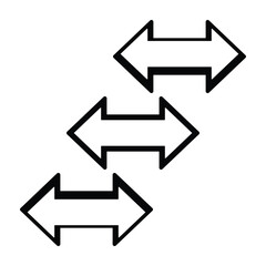 two sided double arrow with three combination