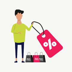 Black Friday Shopping Illustration