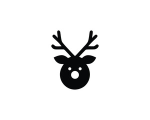 Reindeer icon in solid glyph