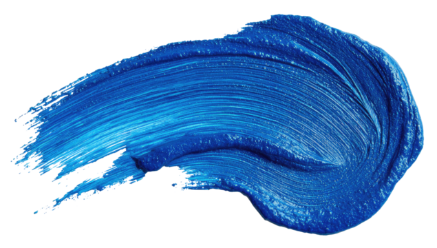 Vibrant blue paint stroke
