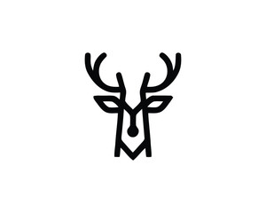 Minimalist deer head line art