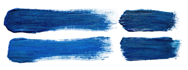 Abstract paint strokes in deep blue