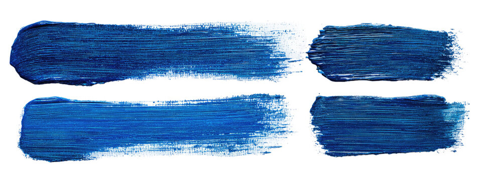 Abstract paint strokes in deep blue - Powered by Adobe